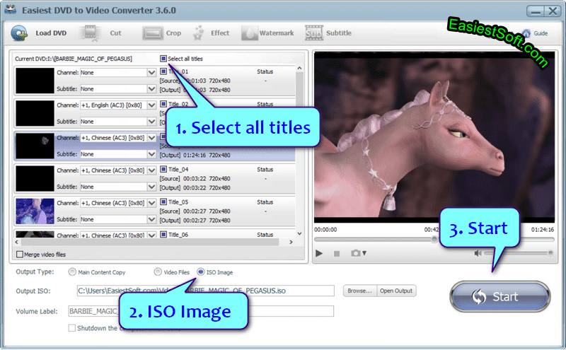 Convert DVD to .iso image using Easiest DVD to Video COnverter