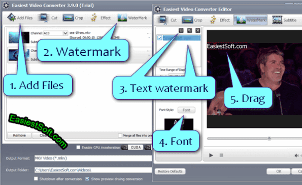 How to watermark and convert video with Easiest Video Converter for Windows