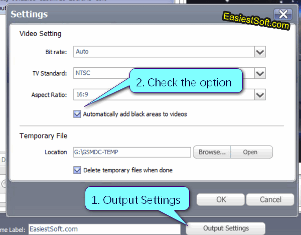 Easiest Video to DVD Converter Option: Automatically add black areas to videos