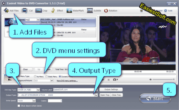 How to Convert video files to DVD movie on Windows using Easiest Video to DVD Converter