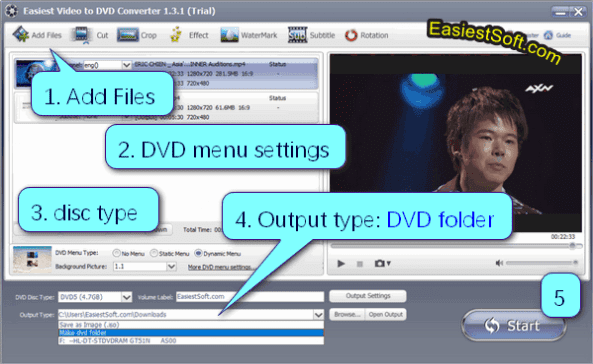 How to make DVD folder on Windows with Easiest video to DVD Converter