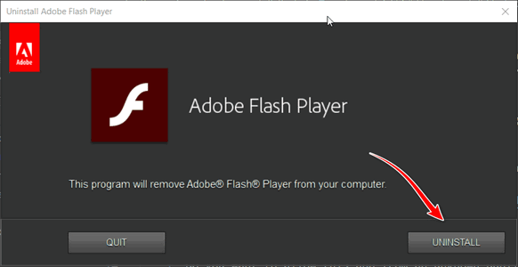 Uninstall Adobe Flash Player